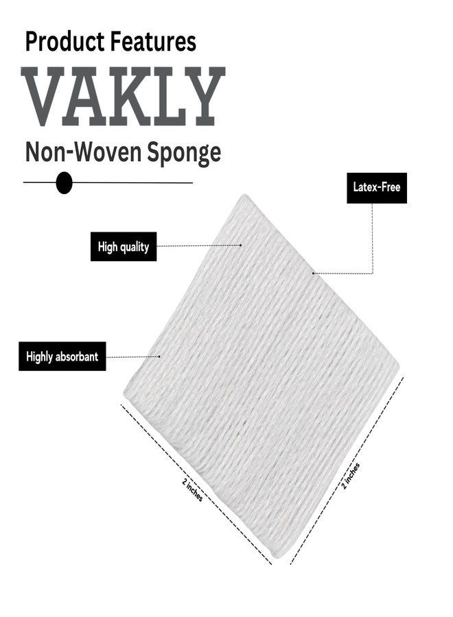 Vakly Non-Sterile Gauze Pad - Non-Woven 4 Ply Highly Absorbent Gauze Pad Dressing Sponges- Great for First Aid Medical, Dental and Wound Care, Prepping, Scrubbing & Cleaning (2x2 (200 Count)) - Image 2